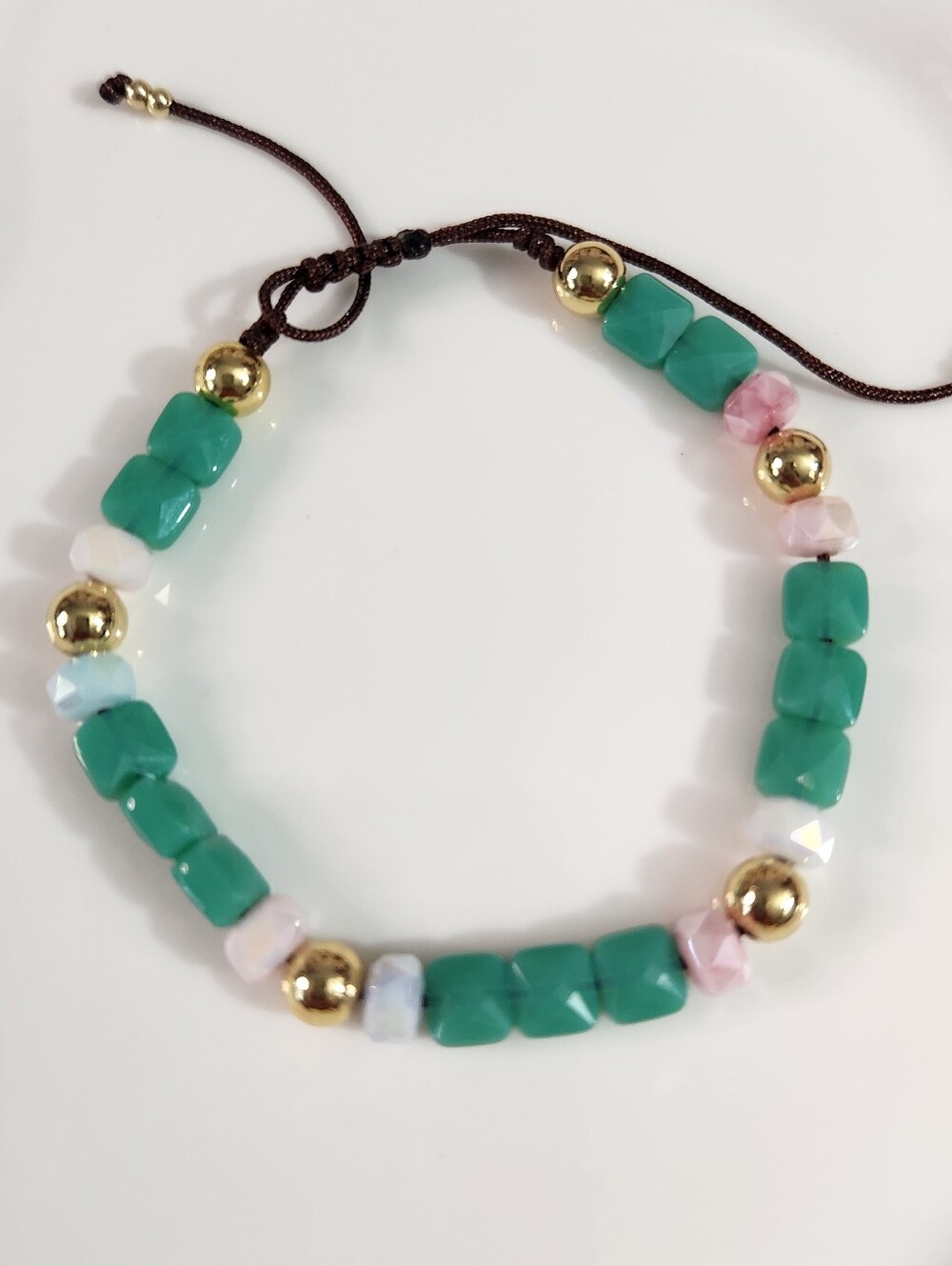 Adjustable Glass Bead Bracelet
